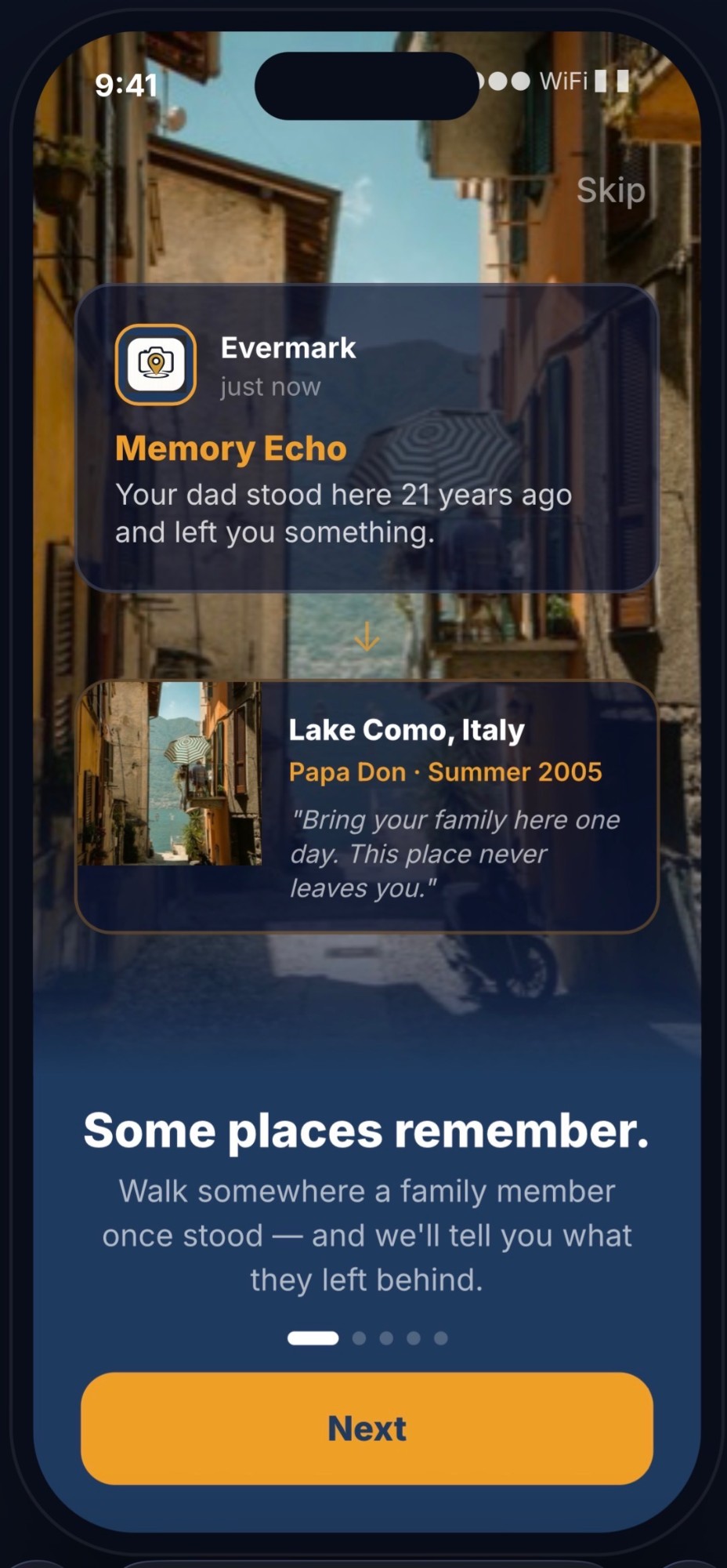 Evermark Memory Echo screen